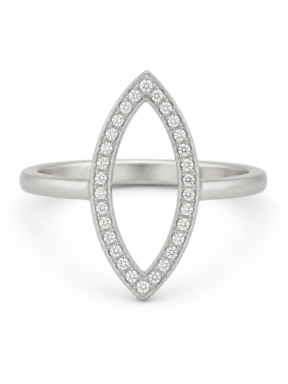 Freida Rothman Sterling Silver Marquise Negative Space Ring Size 7 $175 MSRP